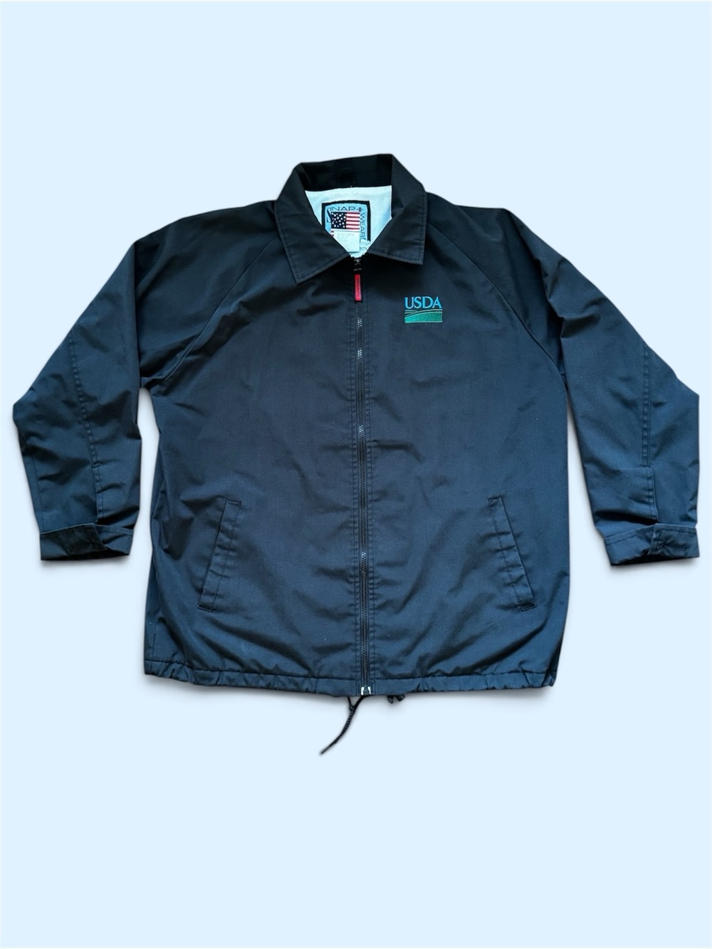 Men's USDA Zip water resistant Jacket Black Medium Snap'n'wear